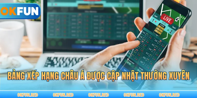 Bảng xếp hạng châu Á được cập nhật thường xuyên